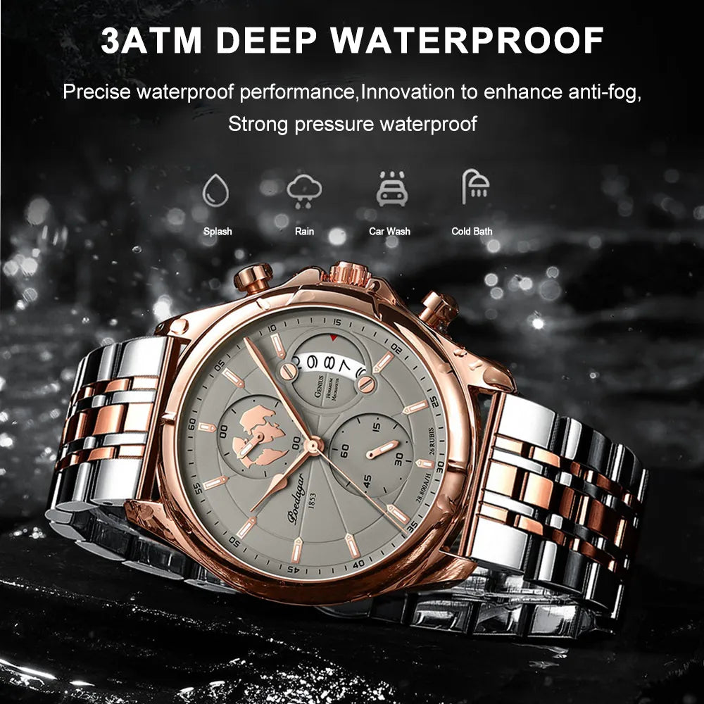 POEDAGAR Luxury Men Watch Business Waterproof Date Chronograph Full Steel Quartz Men Wrist Watches Male Clock reloj hombre Dress