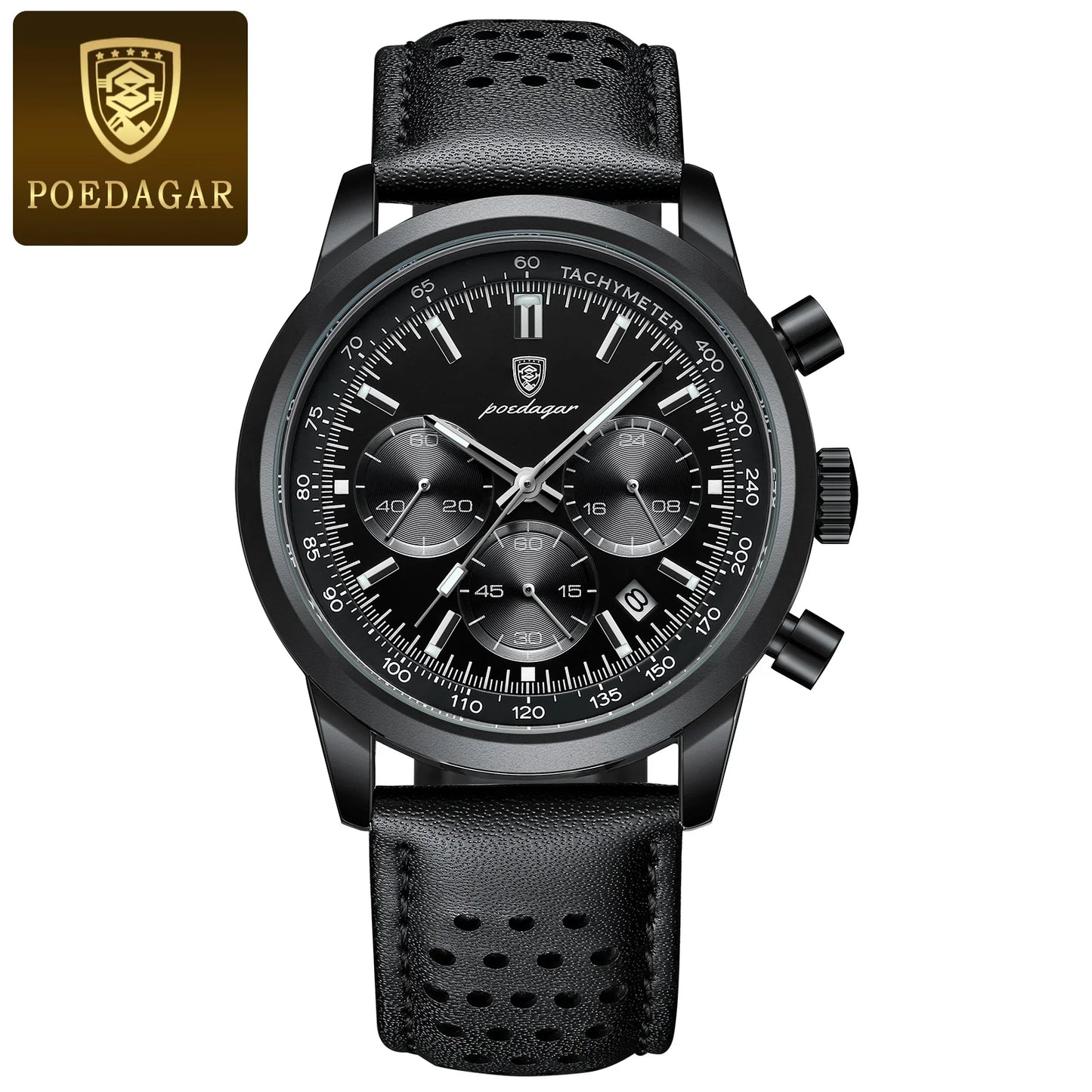 POEDAGAR Luxury Men Watch Waterproof Luminous Chronograph Date Stainless Steel Watch for Men Quartz Military Men's Watches Reloj