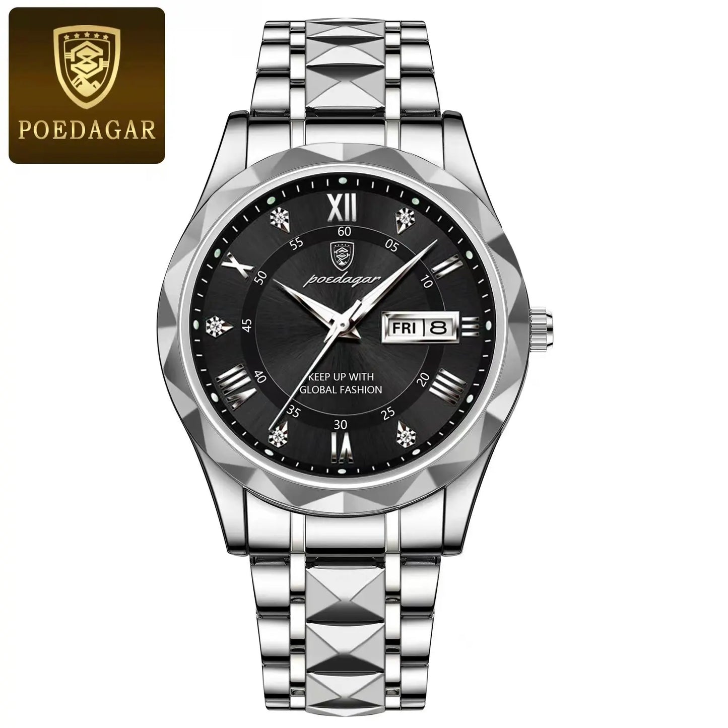 POEDAGAR Man Wristwatch Waterproof  Watch