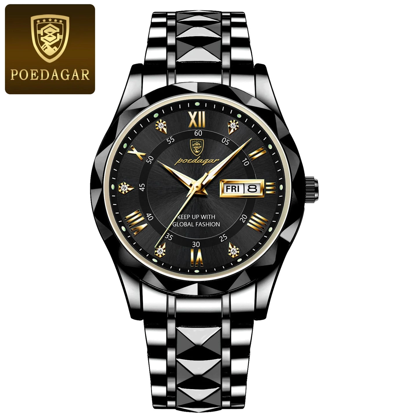 POEDAGAR Man Wristwatch Waterproof  Watch