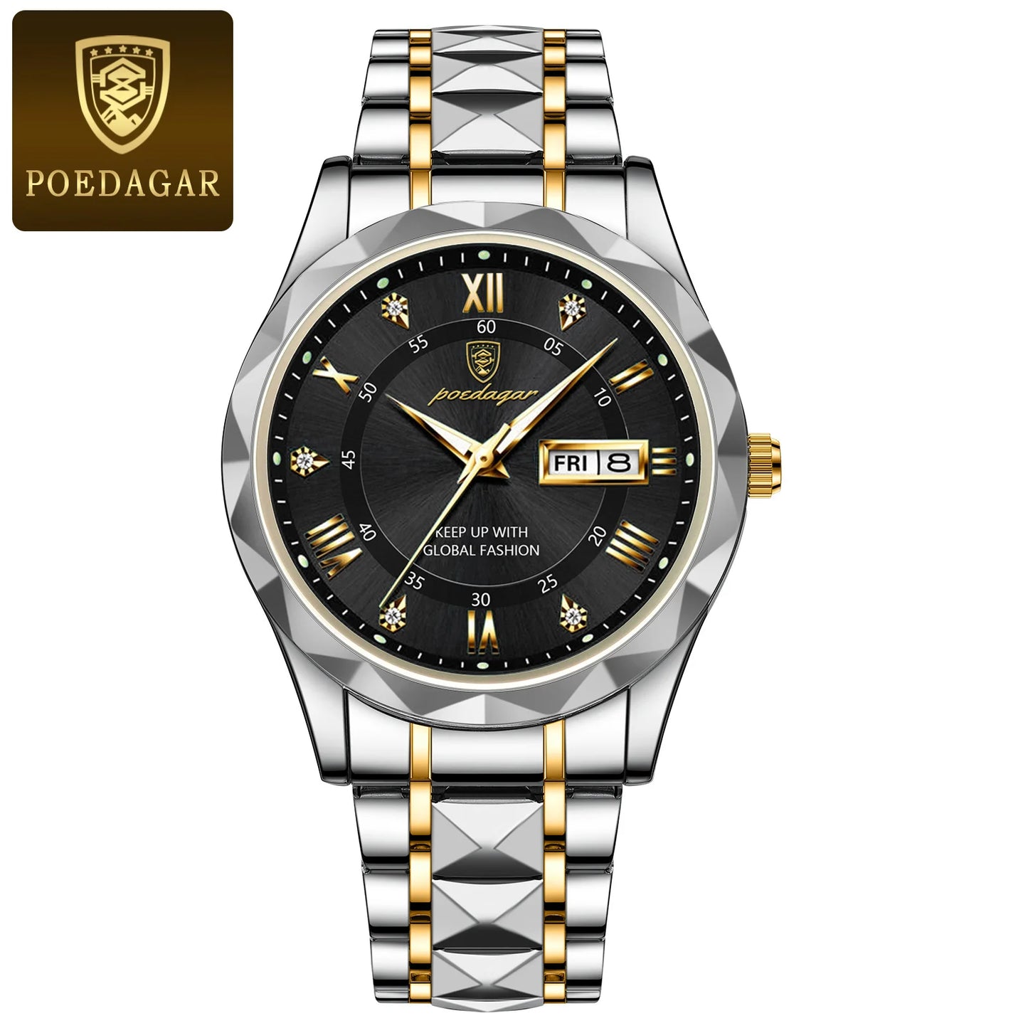 POEDAGAR Man Wristwatch Waterproof  Watch