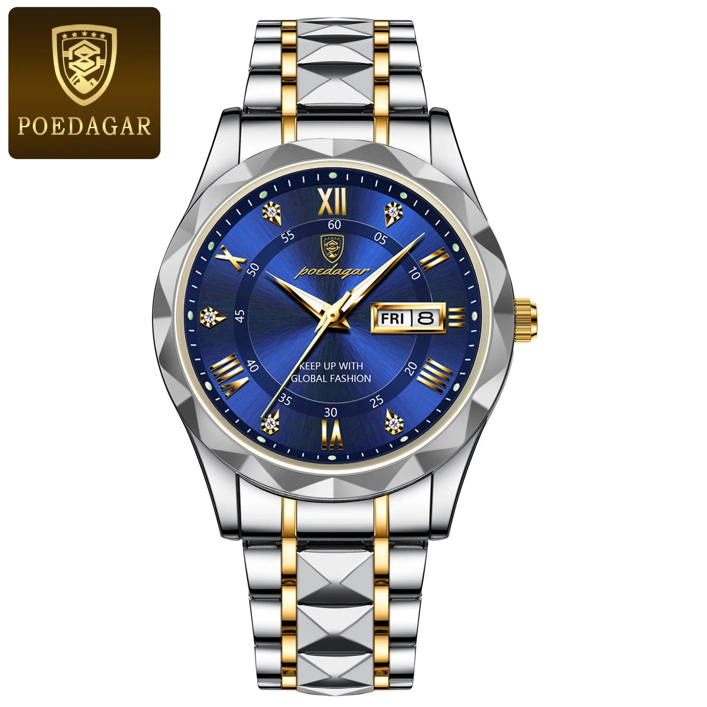 POEDAGAR Man Wristwatch Waterproof  Watch