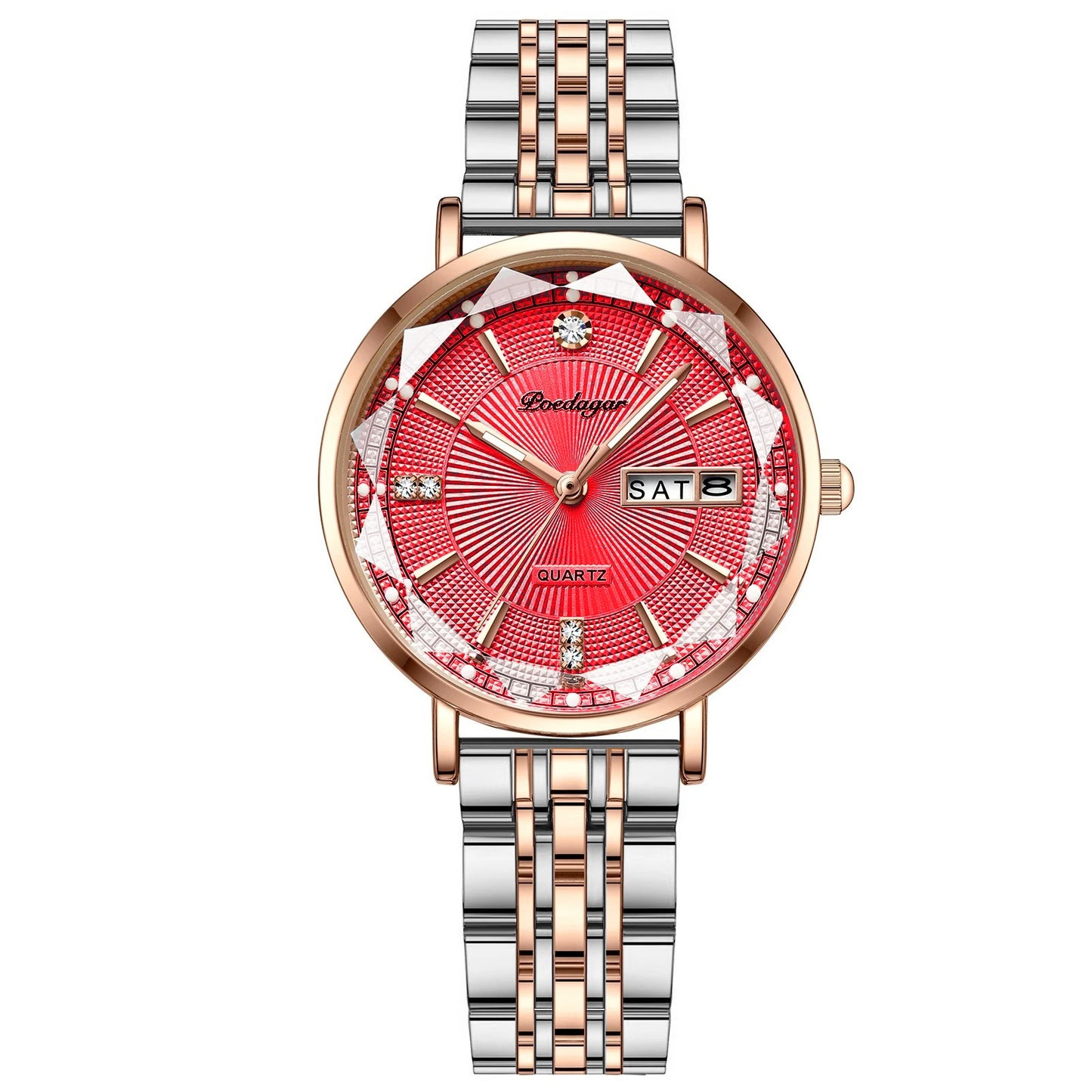 POEDAGAR Women Watch Rose Gold Fashion Quartz Watches Top Brand Luxury Ladies Wristwatch Waterproof Date Week Girlfriend Gift