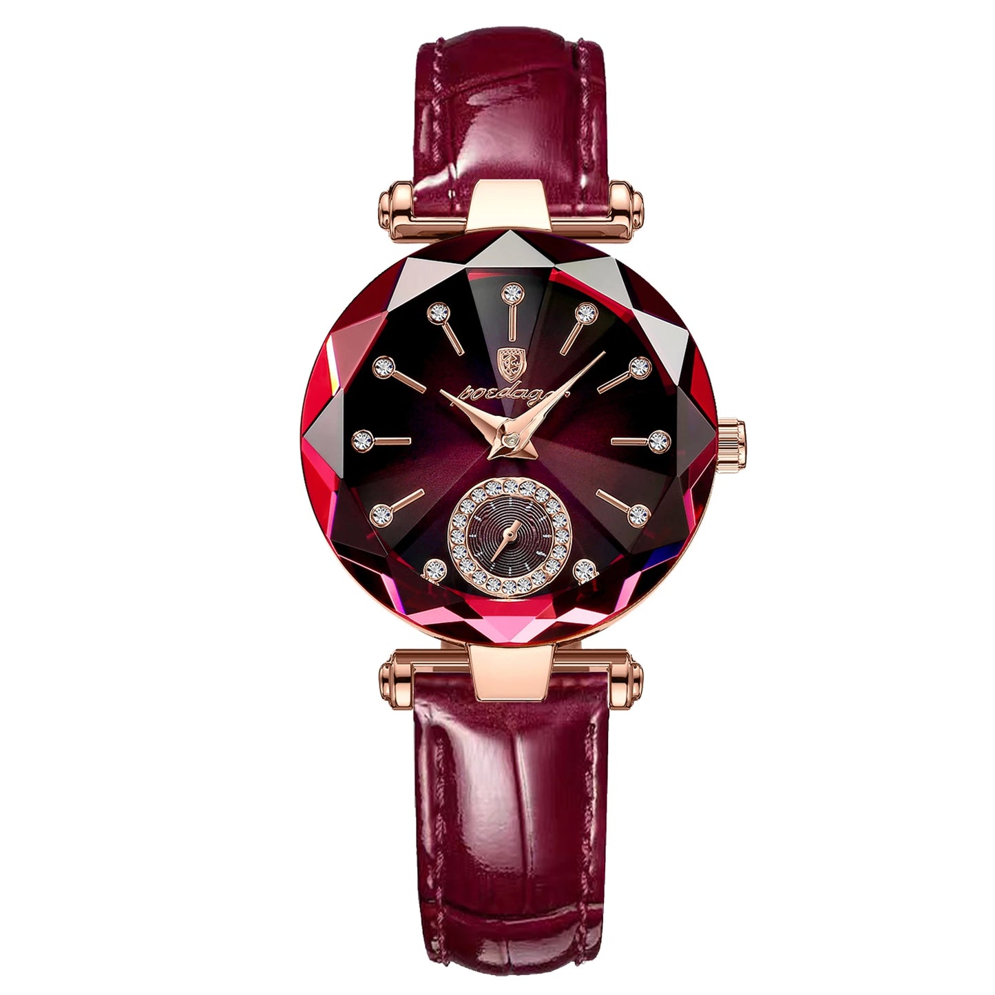 POEDAGAR Women Leather Quartz Watch