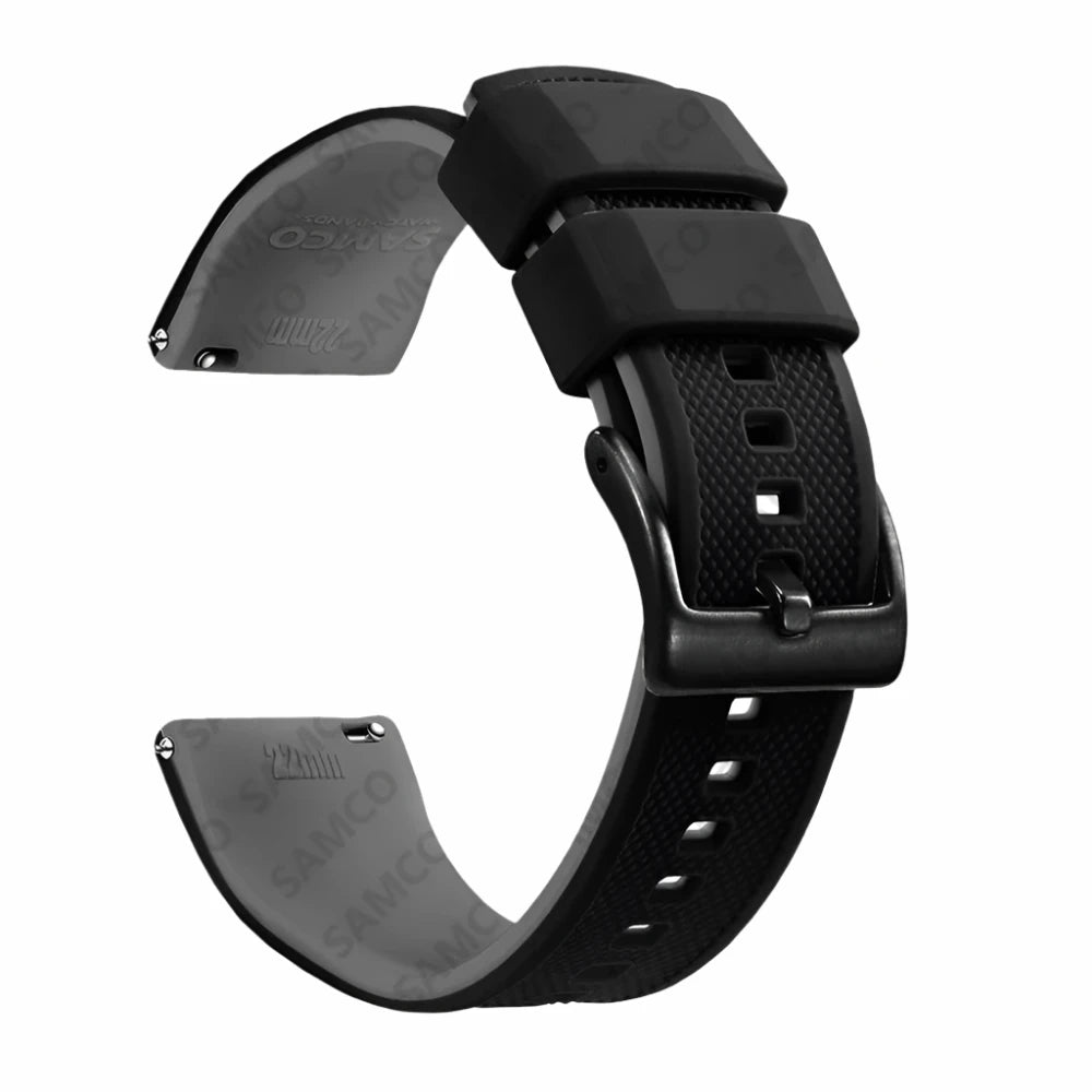 Quick Release Rubber Watch Strap Silicone Watch Band 18mm 20mm 22mm  Huawei ,Samsung Galaxy, Garmin, Watch Replacement Watchband