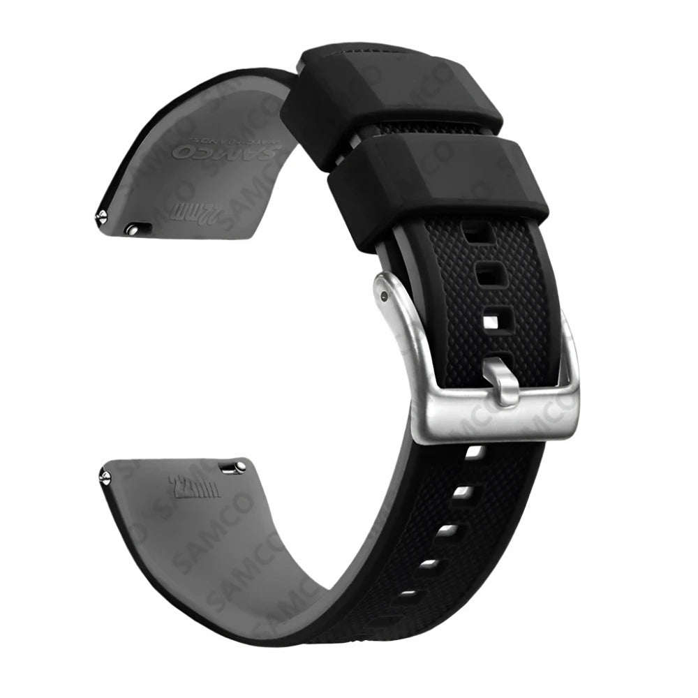 Quick Release Rubber Watch Strap Silicone Watch Band 18mm 20mm 22mm  Huawei ,Samsung Galaxy, Garmin, Watch Replacement Watchband