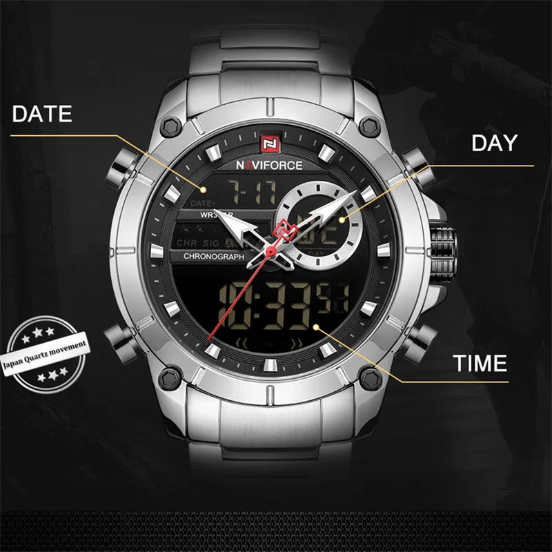 Men Watches Fashion Quartz Watch Men's Military Chronograph Sports Wristwatch Watch