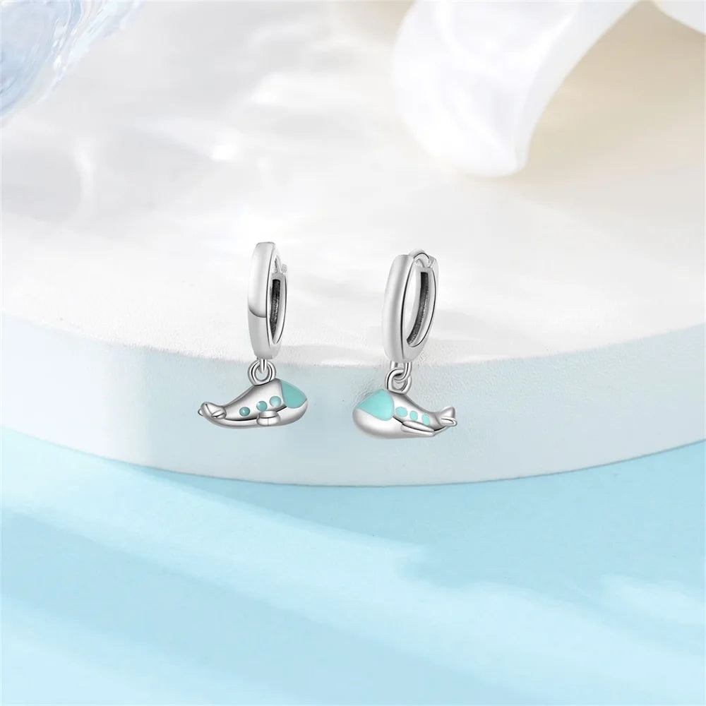 Silver Animal Series Hoop Earrings Inlaid Zircon For Women Fashion Engagement Party Simple Fine Jewelry Gifts