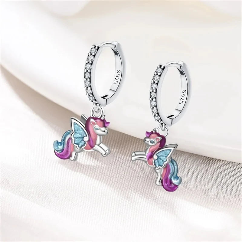 Silver Chameleon Dragonfly Butterfly Earrings Golden Koi Ladybug Earrings For Women Fashion S925 Party Jewelry