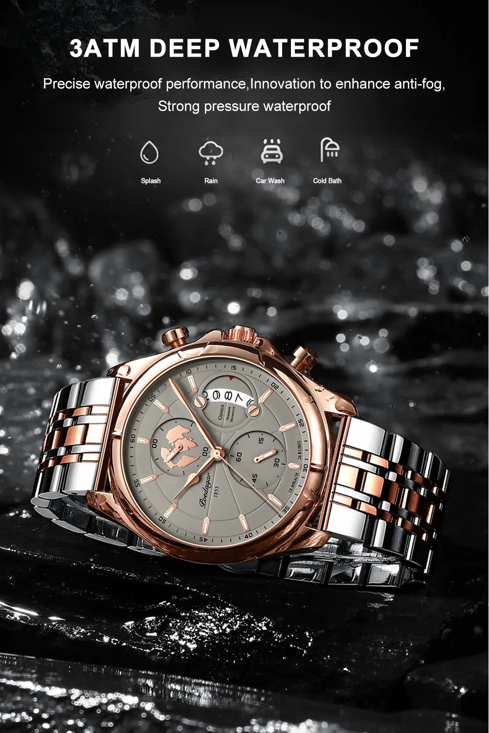 POEDAGAR Luxury Watches Sport Top Brand Military Calendar Waterproof Stainless Steel Multifunctional Men Watch for Man Clock+Box