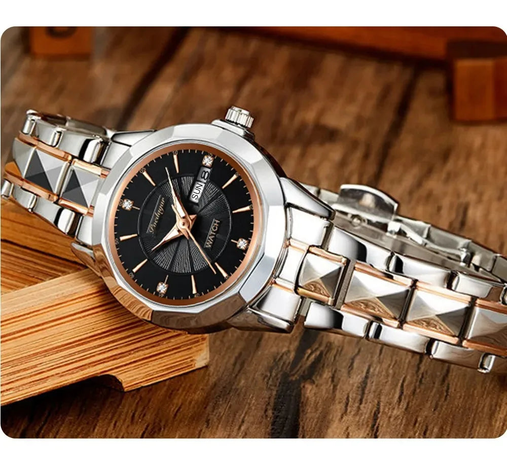 POEDAGAR Exquisite Minimalist Women Watch Luxury Fashion Stain Steel Ladies Waterproof Quartz Wristwatch Rose Gold Female Clock