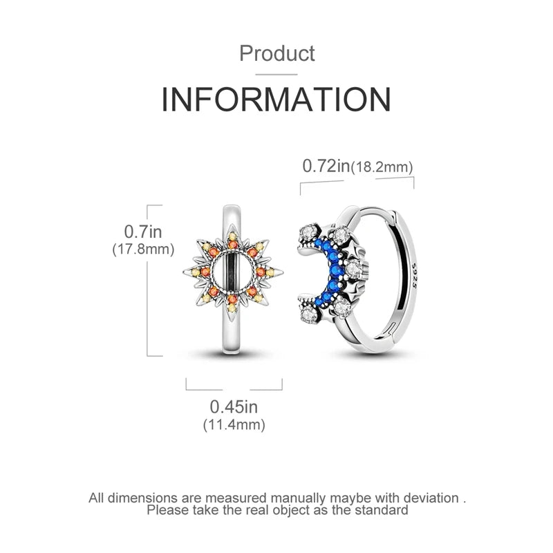 Silver Hope Rainbow Flower Earrings For Women Sparkling Colored Zircon Star Koi Earrings Fashion Party Jewelry