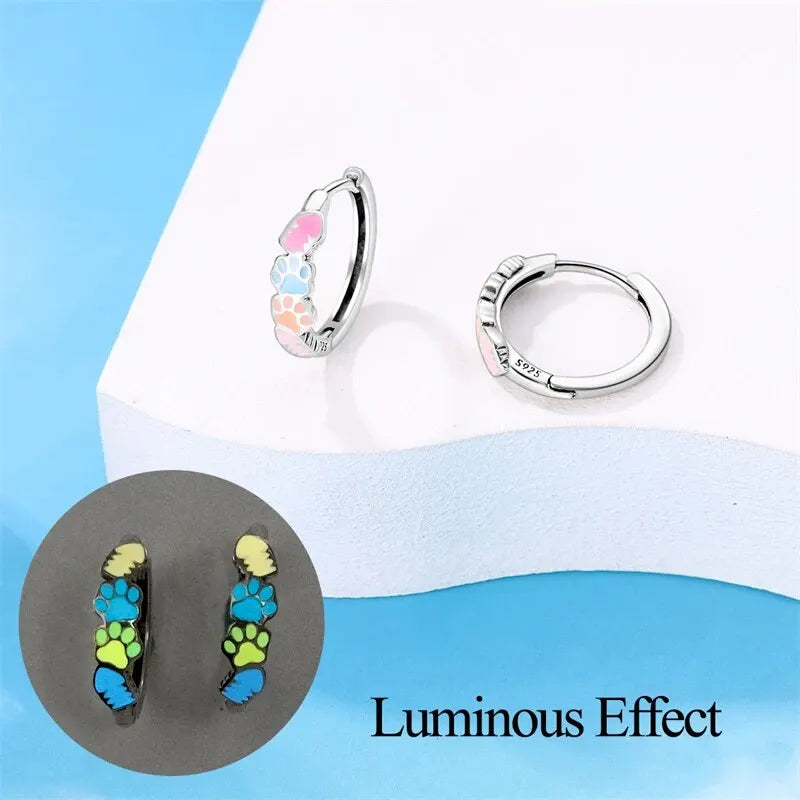 Silver Kitty Dog Paw And Fish Earrings Set Earrings For Women Engagement Wedding Party Silver Jewelry