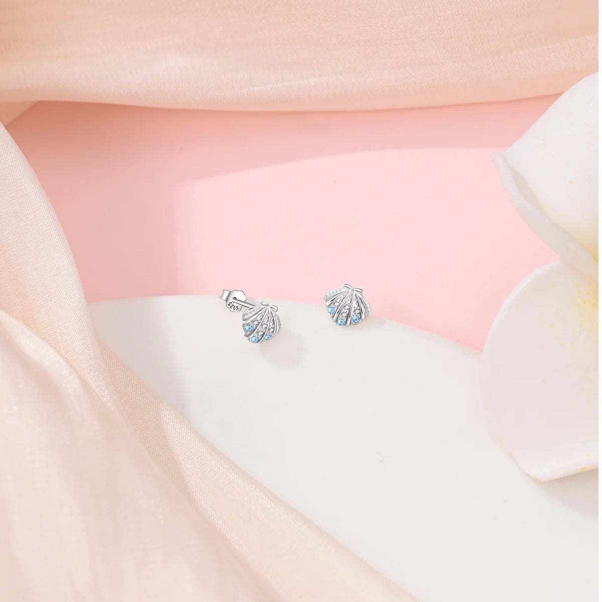 Silver Ocean Series Heart-shaped Inlaid Zircon Earrings For Women Original Fashion Party Gift fine Jewelry