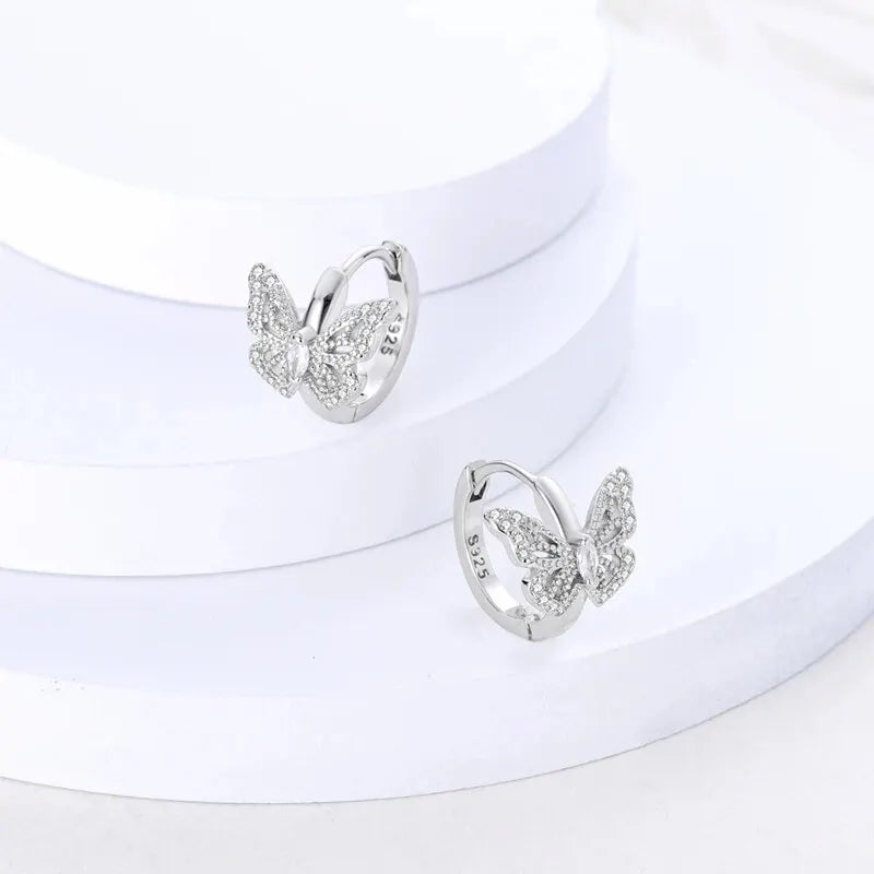 Silver Insect Dragonfly Butterfly Bee Earrings for Women Fashion Jewelry For Party Wedding Engagemen Gift