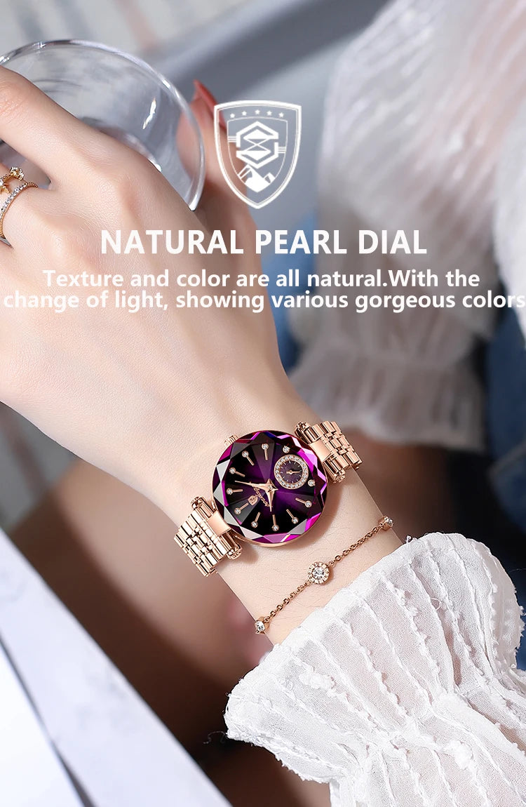 POEDAGAR Luxury Women Watch Top Brand Fashion Waterproof Stainless Steel Diamond Ladies Quartz Wristwatch Montre Femme Beautiful