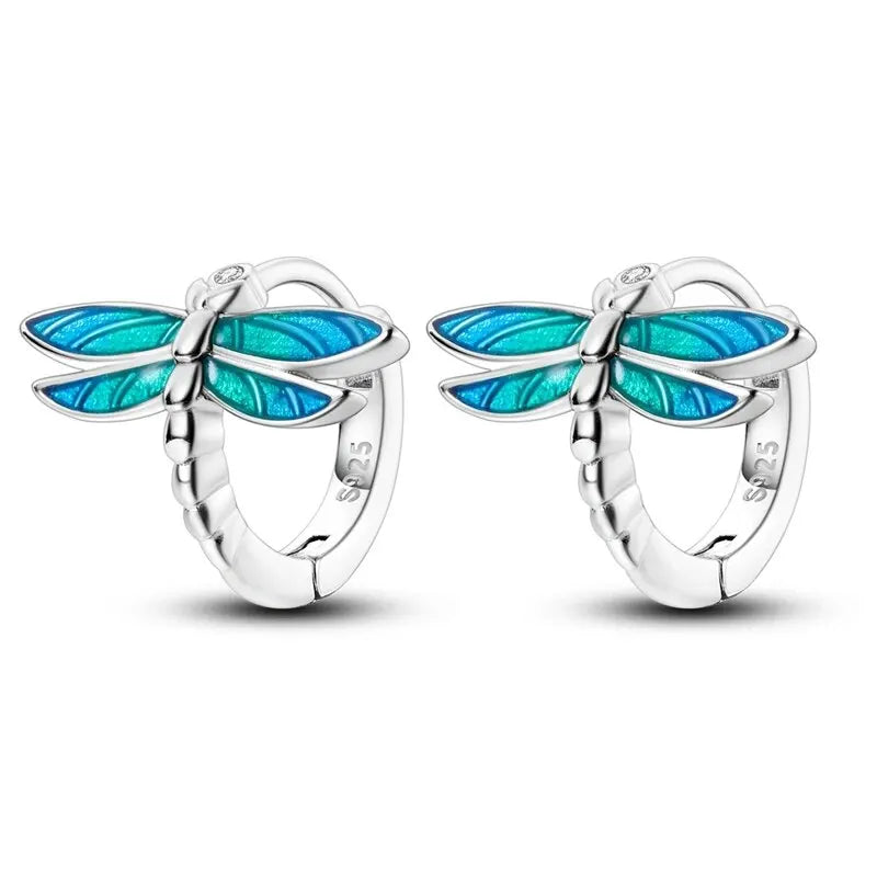 Silver Insect Dragonfly Butterfly Bee Earrings for Women Fashion Jewelry For Party Wedding Engagemen Gift