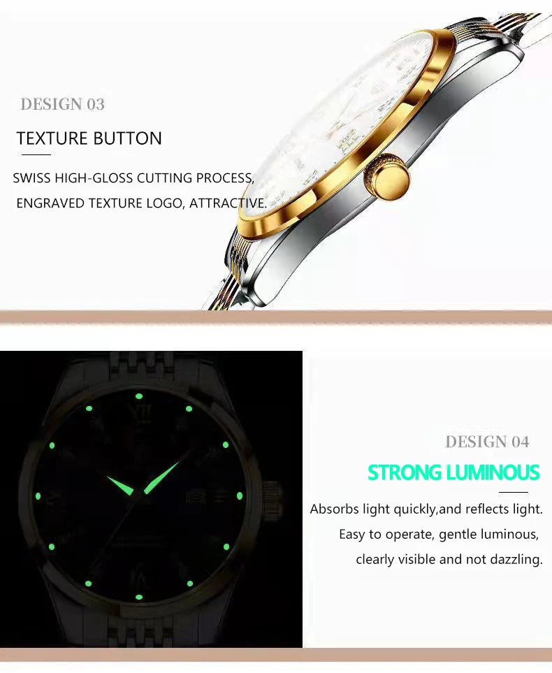 POEDAGAR Fashion Women Watch Top Brand Rose Gold Stain Steel Waterproof Date Quartz Ladies Watch Luxury High Quality Clock Gifts