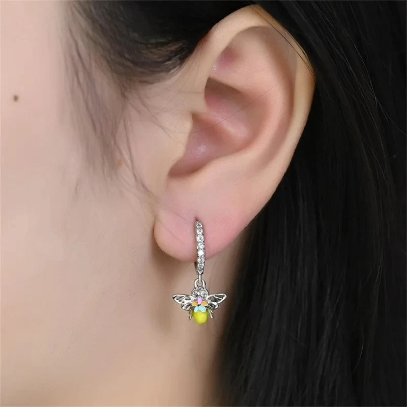 Silver Chameleon Dragonfly Butterfly Earrings Golden Koi Ladybug Earrings For Women Fashion S925 Party Jewelry