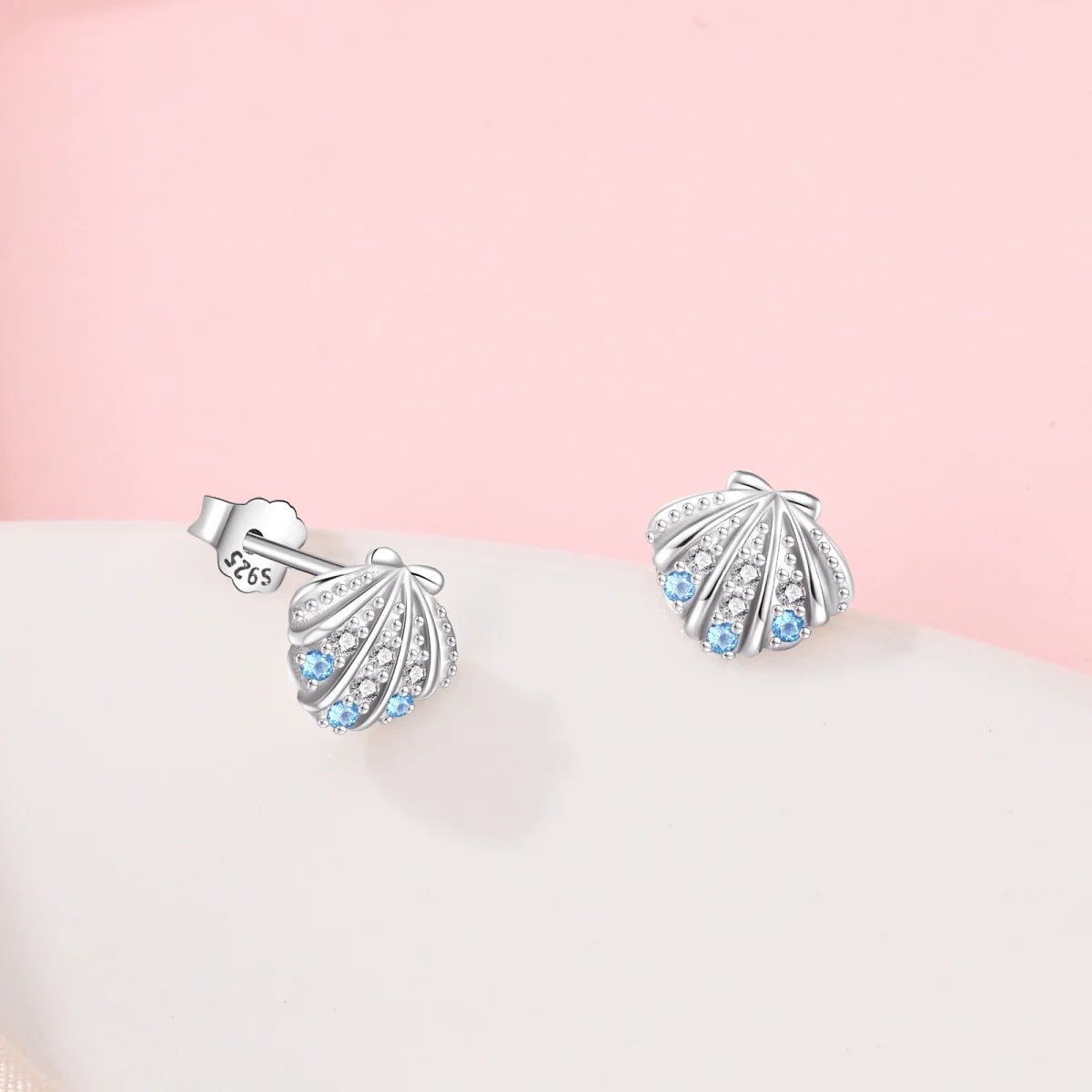 Silver Ocean Series Heart-shaped Inlaid Zircon Earrings For Women Original Fashion Party Gift fine Jewelry