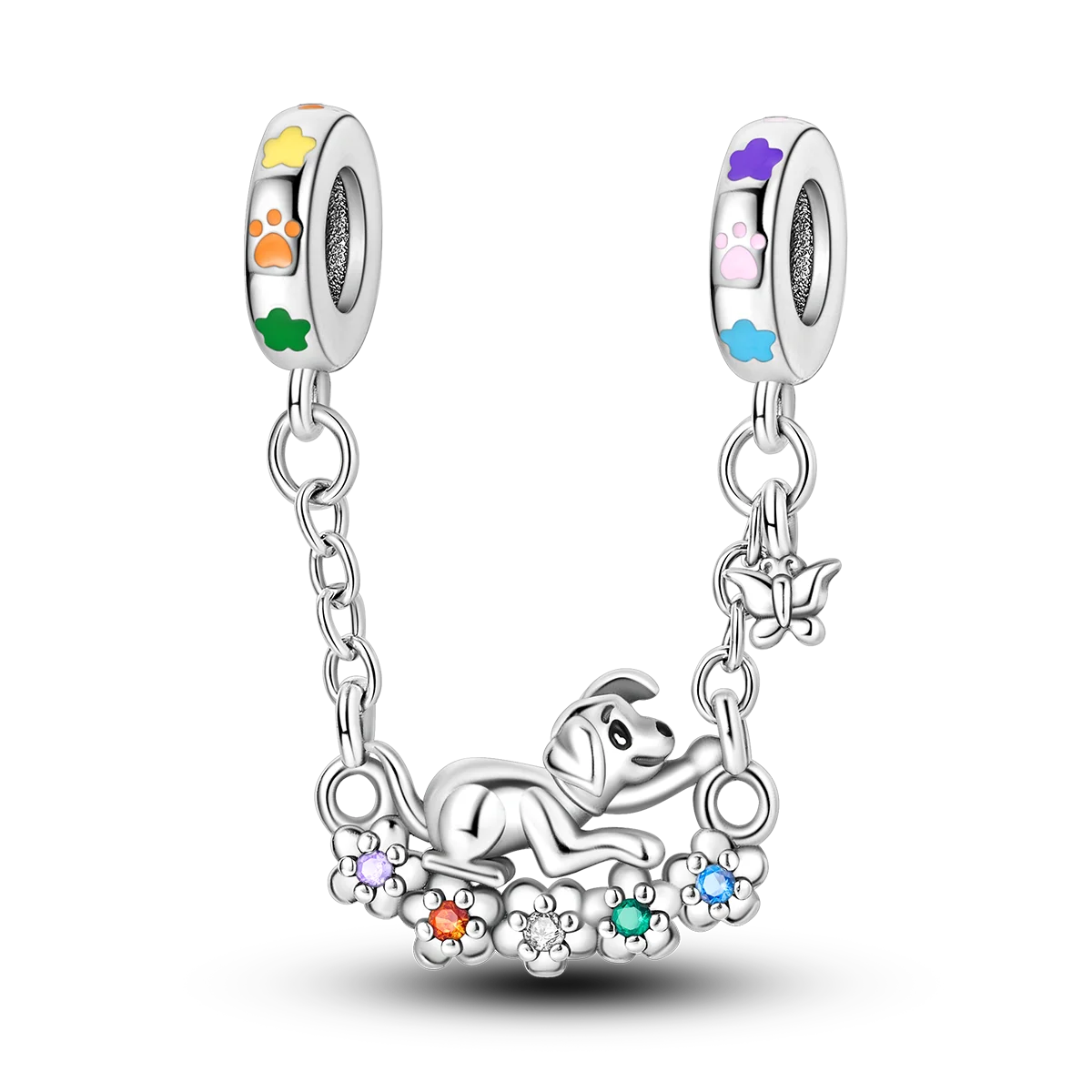 Cute Cat & Dog Charms Beads Pendant 925 Sterling Silver Fit DIY Bracelets Gift