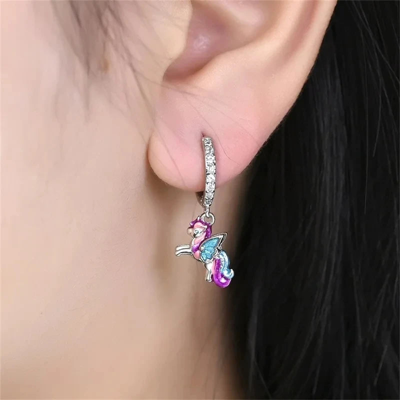 Silver Chameleon Dragonfly Butterfly Earrings Golden Koi Ladybug Earrings For Women Fashion S925 Party Jewelry