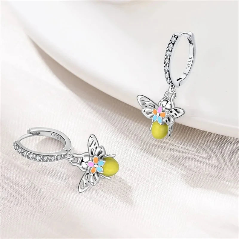 Silver Chameleon Dragonfly Butterfly Earrings Golden Koi Ladybug Earrings For Women Fashion S925 Party Jewelry