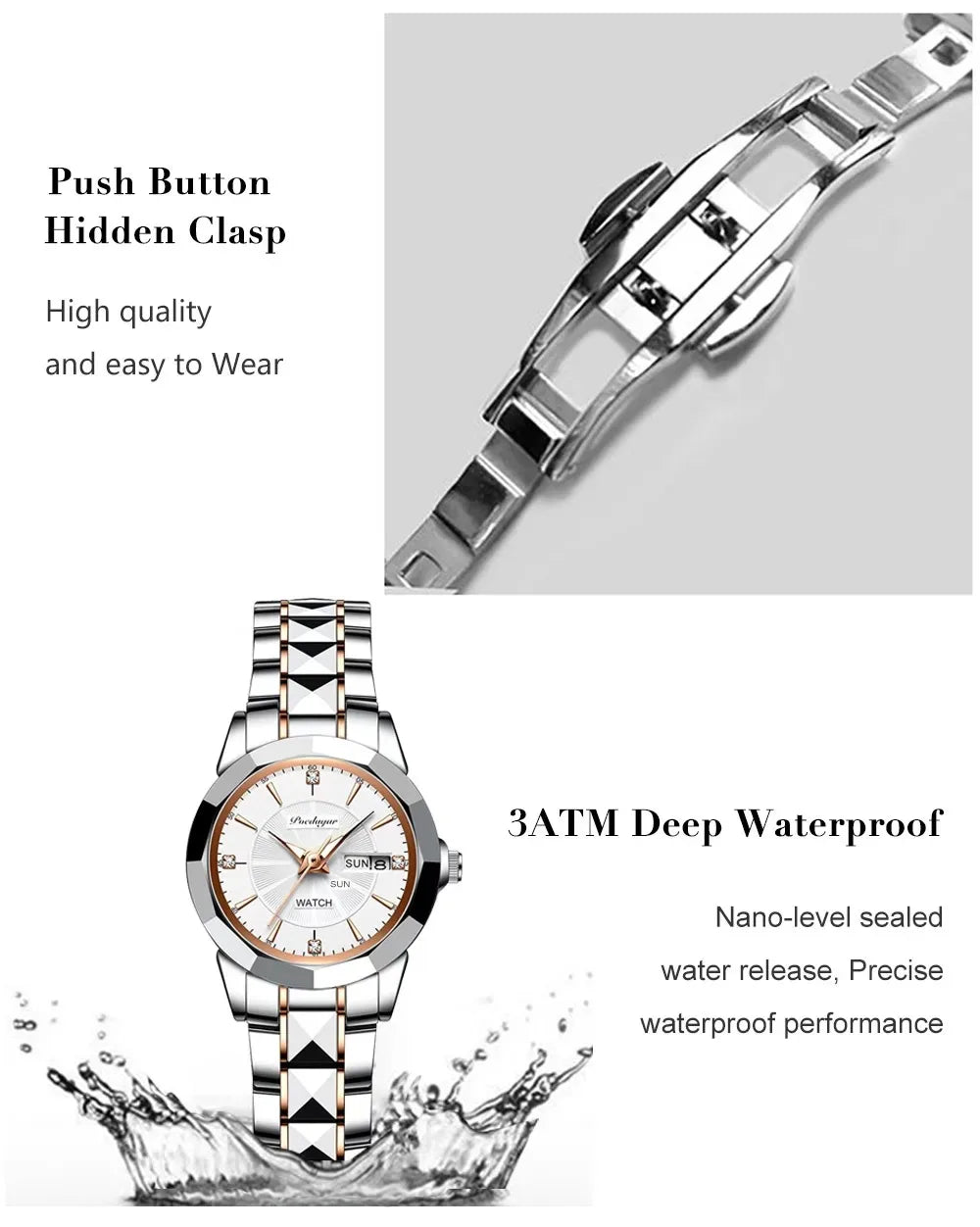 POEDAGAR Exquisite Minimalist Women Watch Luxury Fashion Stain Steel Ladies Waterproof Quartz Wristwatch Rose Gold Female Clock