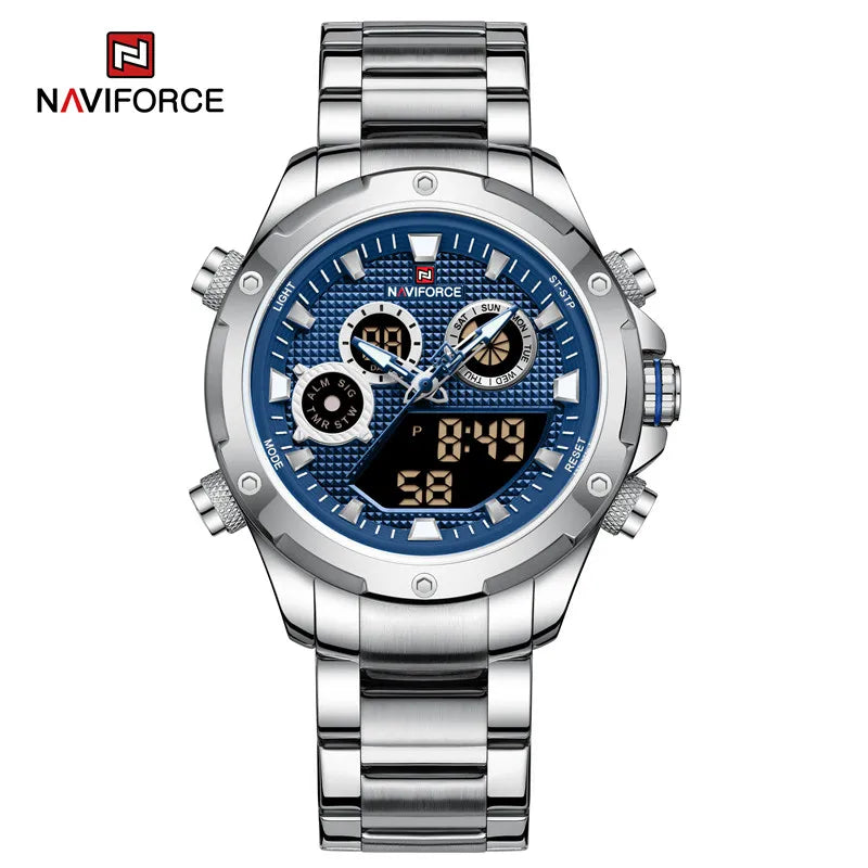 Men Watch Sports Military Stainless Steel Quartz Wristwatch Chronograph Men Watch