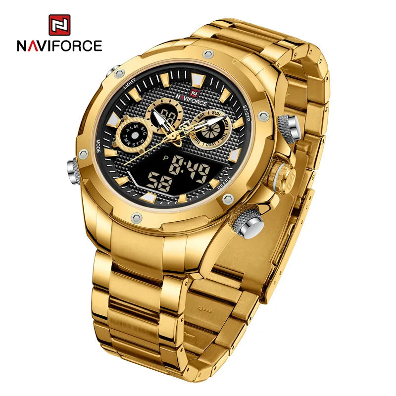 Men Watch Sports Military Stainless Steel Quartz Wristwatch Chronograph Men Watch