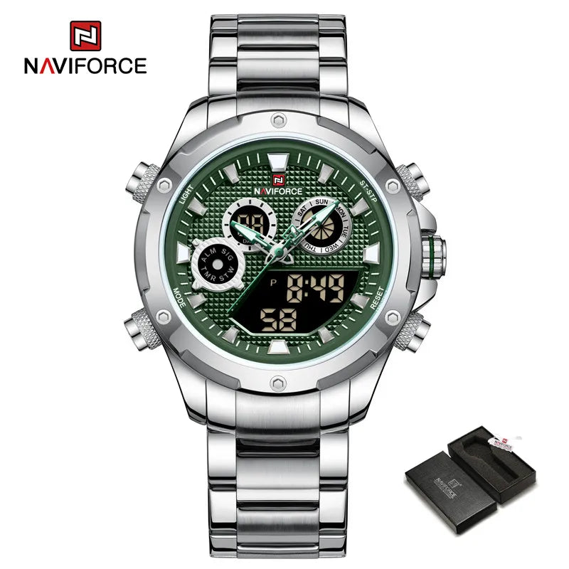 Men Watch Sports Military Stainless Steel Quartz Wristwatch Chronograph Men Watch