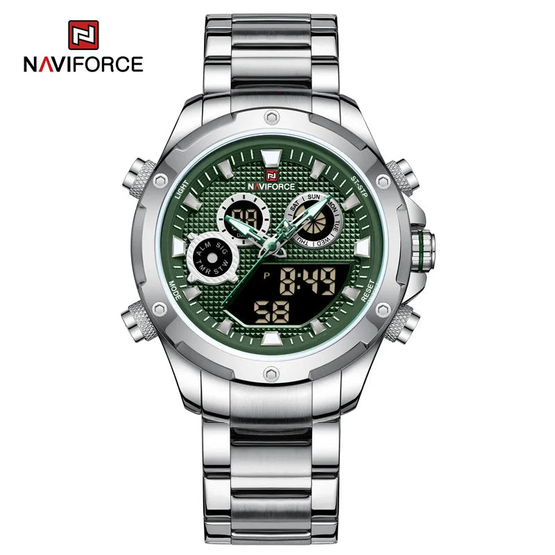 Men Watch Sports Military Stainless Steel Quartz Wristwatch Chronograph Men Watch