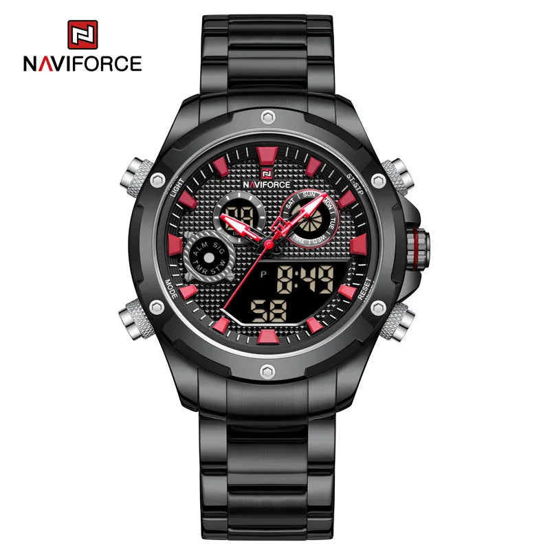 Men Watch Sports Military Stainless Steel Quartz Wristwatch Chronograph Men Watch