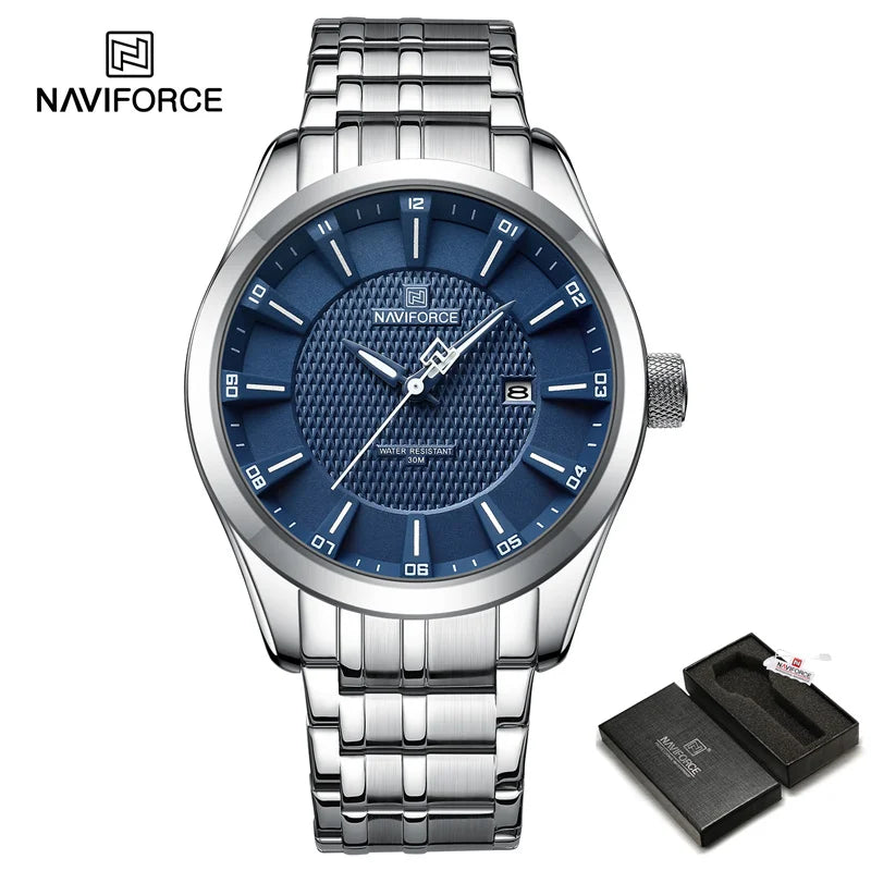 Men's Watch Waterproof Quartz Business Casual Wristwatches Stainless Steel Strap Date Watch