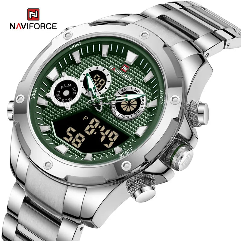 Watches Men Sport Fashion Quartz Wristwatch Stainless Steel Chronograph Male Waterproof Watch