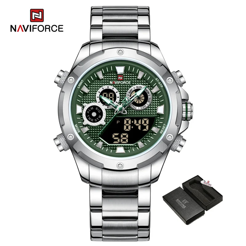 Watches Men Sport Fashion Quartz Wristwatch Stainless Steel Chronograph Male Waterproof Watch