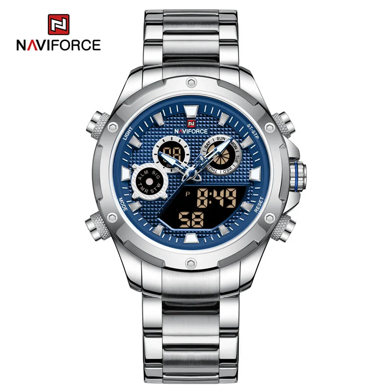 Watches Men Sport Fashion Quartz Wristwatch Stainless Steel Chronograph Male Waterproof Watch