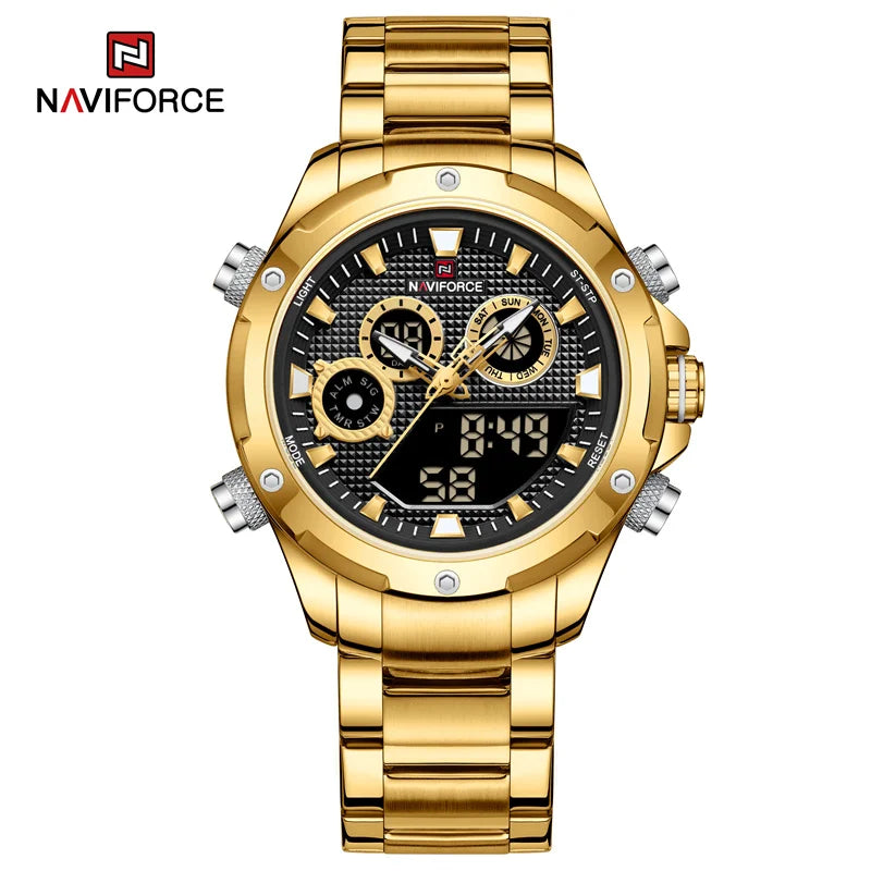 Watches Men Sport Fashion Quartz Wristwatch Stainless Steel Chronograph Male Waterproof Watch