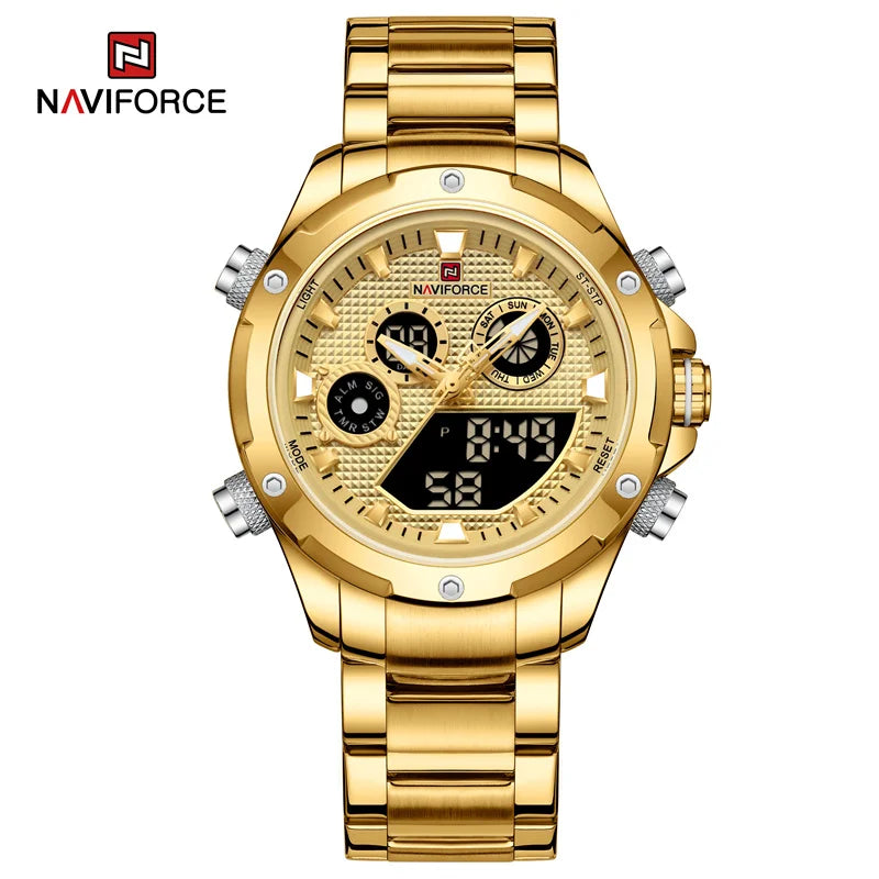 Watches Men Sport Fashion Quartz Wristwatch Stainless Steel Chronograph Male Waterproof Watch