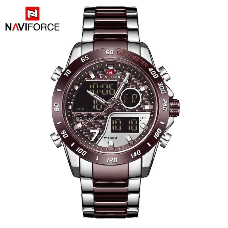 Sports Men's Watches Quartz Chronograph Analog Watch Stainless steel Military Wrist Watch For Man