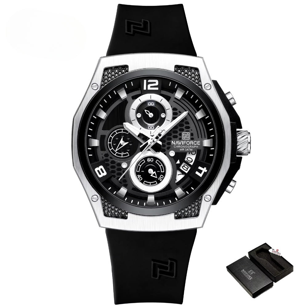 Larger Dial Men Military Watches Male High-end Quartz Calendar Fashion Design Wrist Watches PU Waterproof Watch