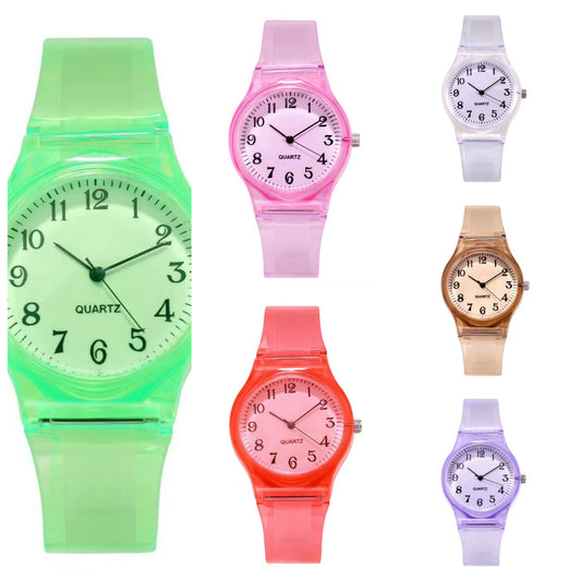 Women's Transparent Silicone Digital Watch – Quartz, Stylish Student Watch