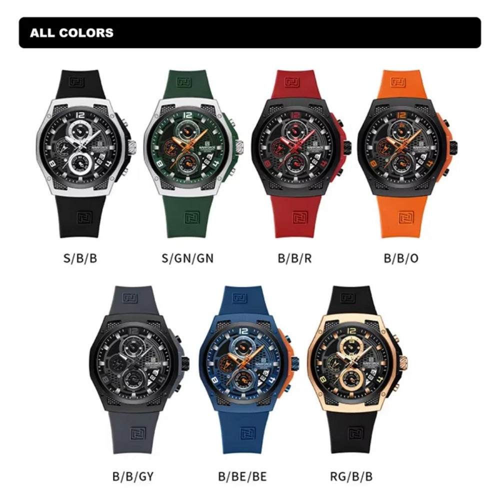 Men's Silicone Strap Male Quartz Wristwatch Casual Sport Waterproof Luminous Watch