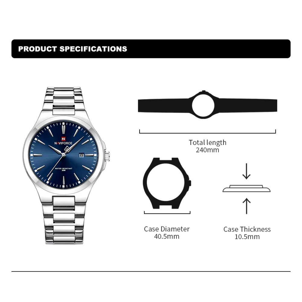 Fashion Watches for Men Stainless Steel Simple Elegant Watch  Male Waterproof Wrist watch