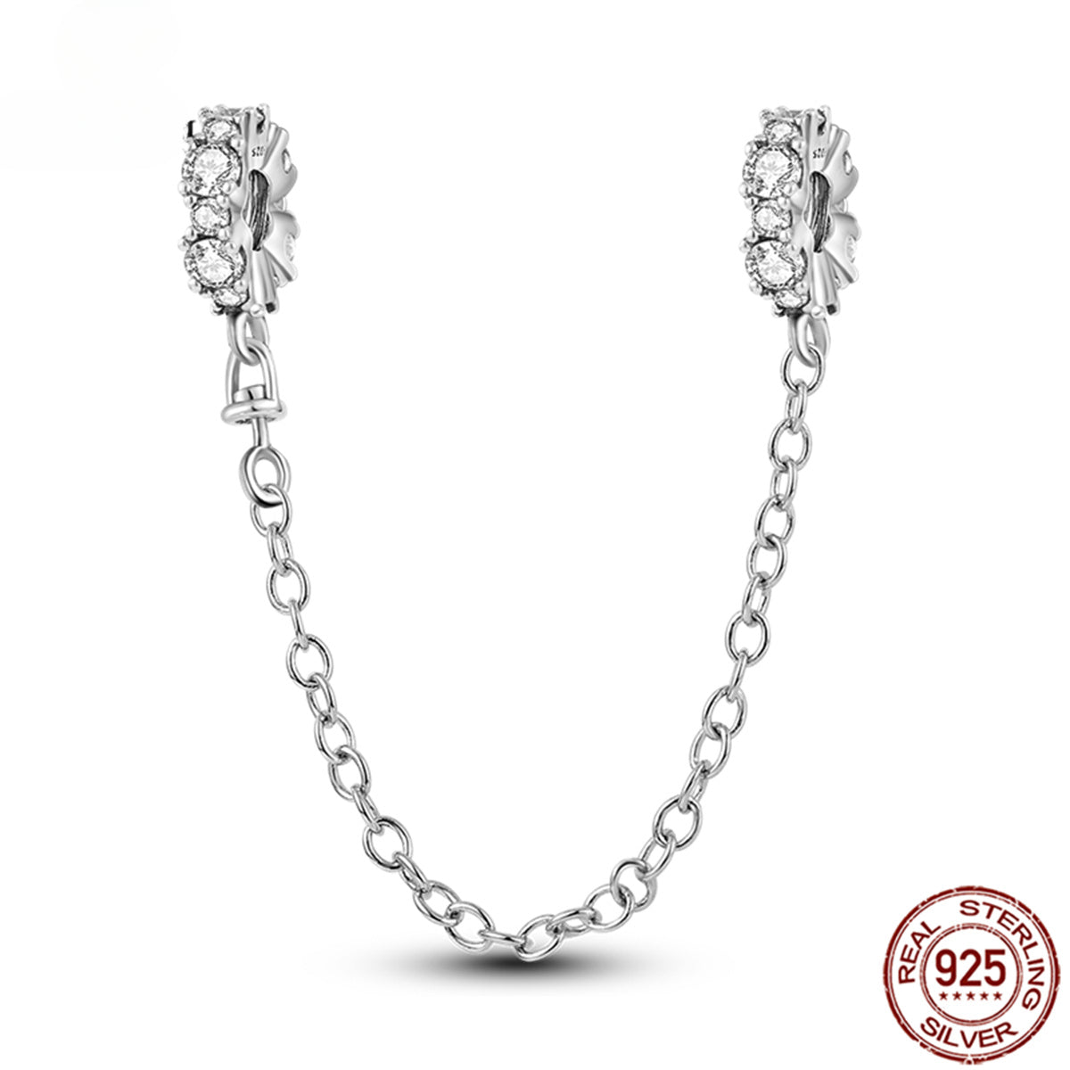 925 Sterling Silver Safety Chain Charm Fits Bracelets Women Jewellery Gift