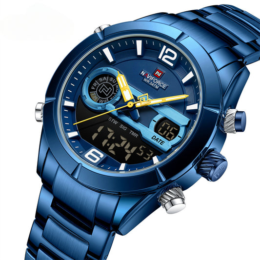 Watch For Men  Waterproof Sport Calendar Quartz Wristwatches Dual Display Chronograph Watch