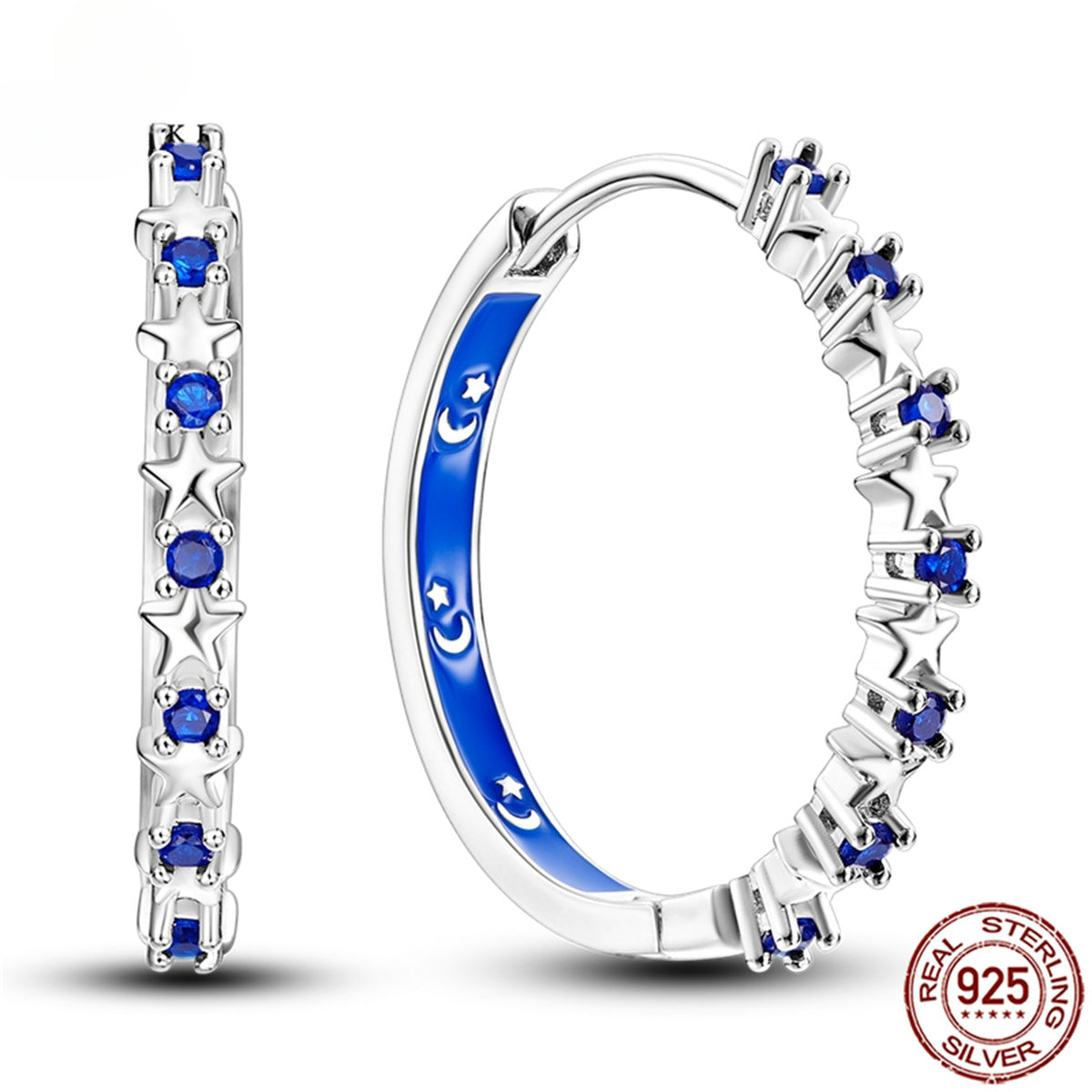 925 Pave CZ Heart Hoop Earrings Women Jewellery Fashion Gift Fine Shiny Accessories