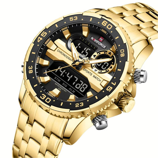 Men's Watch Luxury Waterproof Sport Chronograph Quartz Wristwatches Digital Date and Week Watch