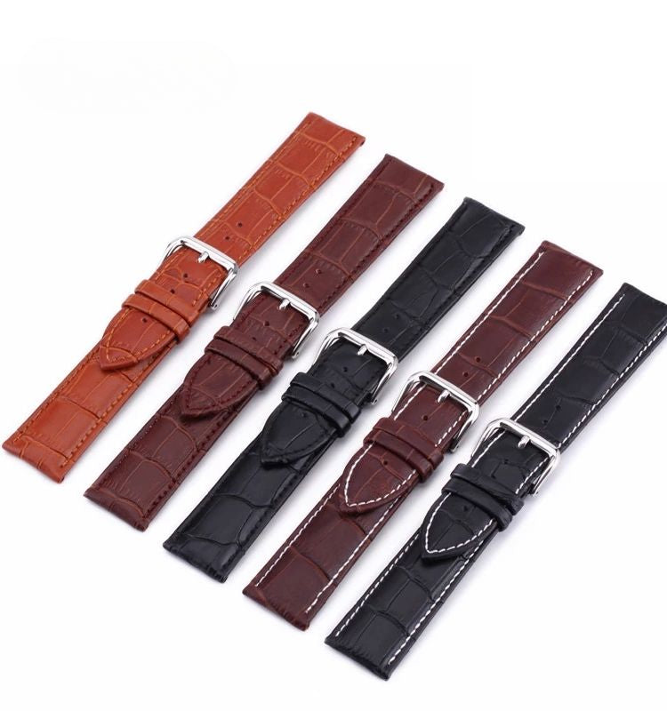 Watch Band cowhide Straps 10mm-24mm Leather Pin Buckle Watch Straps Watchbands